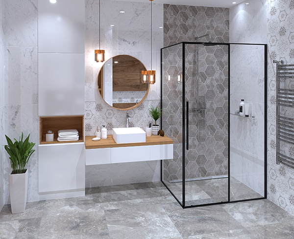 Fürdőszoba 3D látványterv, Ragno Bistrot
